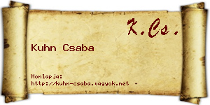 Kuhn Csaba névjegykártya
